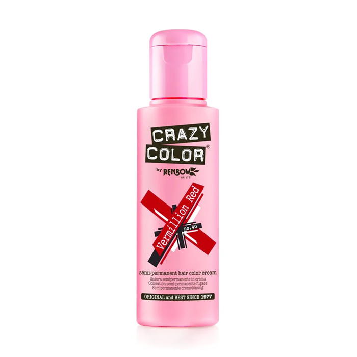 Тінт-фарба для волосся Crazy Color Semi Permanent Hair Color Cream 40 Vermillion Red, 100 мл